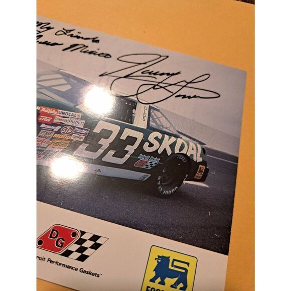 1989 Harry Gant Autographed NASCAR Driver Card Skoal Bandit Racing 6x9 Vintage - Picture 5 of 5